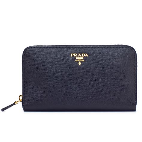 prada women's saffiano zip-around wallet black fake|prada wallet.